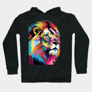 Colorful Lion Head Design Pop Art Style Hoodie